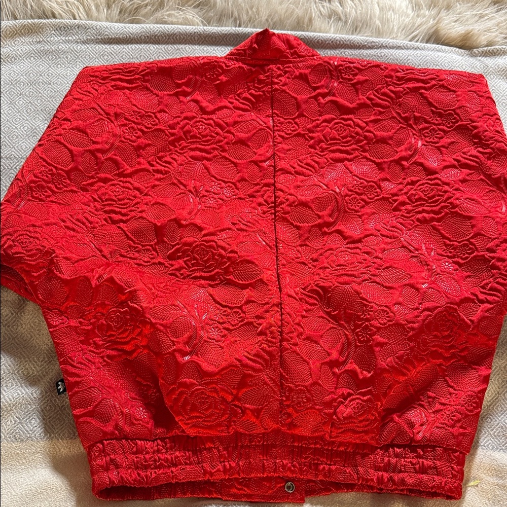 Adidas Vibrant Red Lace Jacket and Shorts - Picture 3 of 5